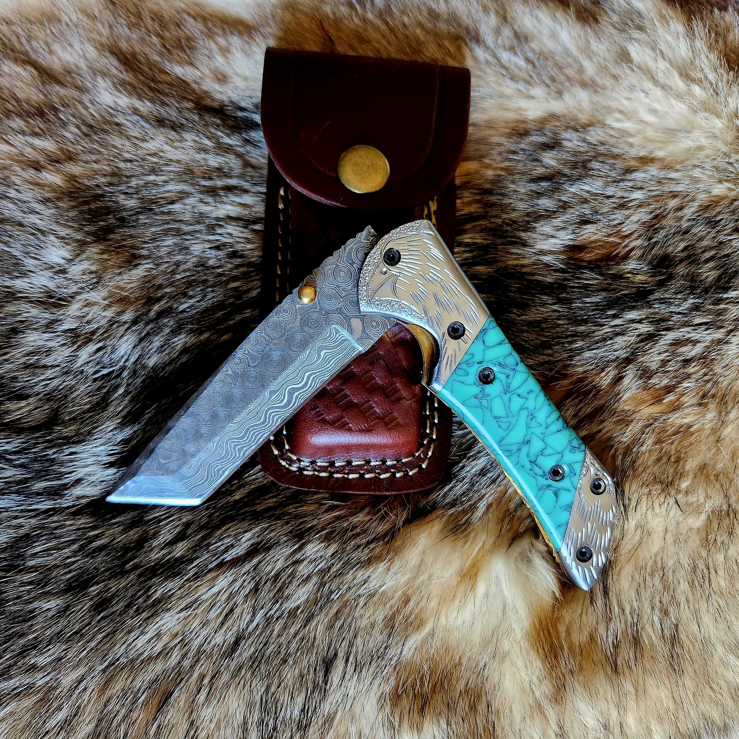 AZUREGLIDE TANTO SERIES DAMASCUS STEEL TURQUOISE