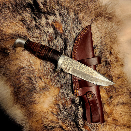 Stacked Leather Hunting Knife