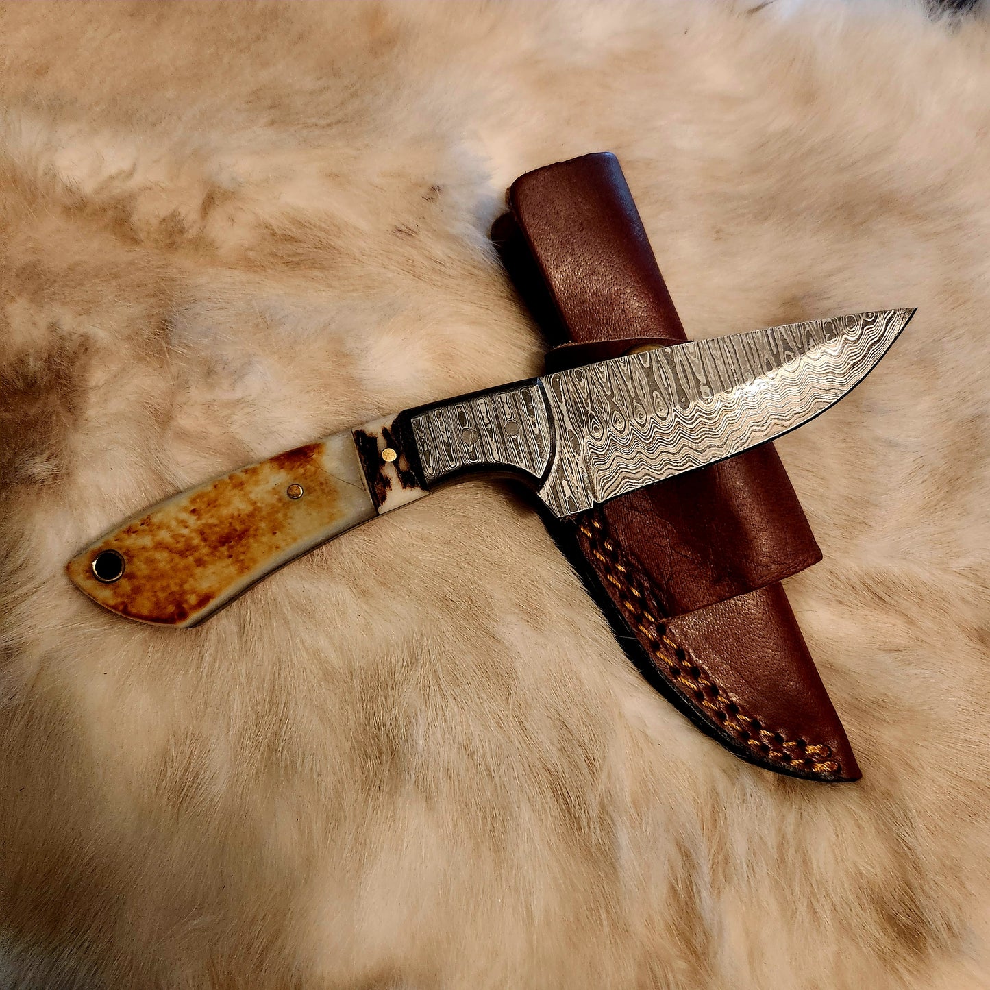 TITAN SCORCHED TIMBER DAMASCUS EDC KNIFE