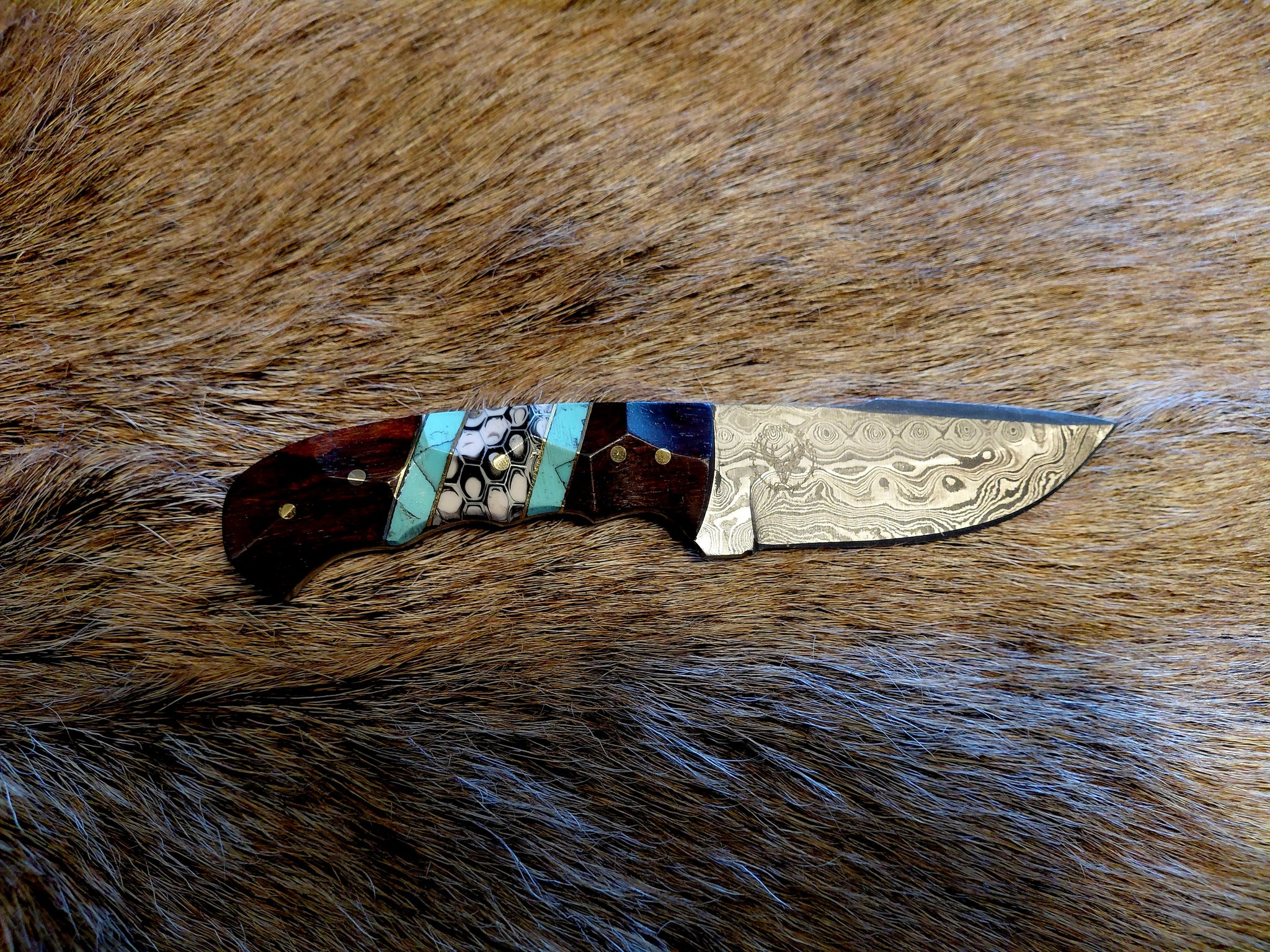 Turquoise and Rosewood Drop-Point