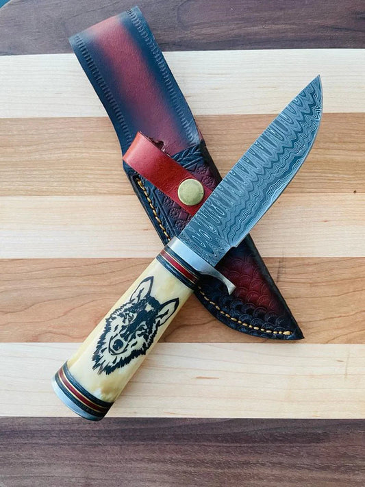 WILDERNESS HOWL DAMASCUS STEEL KNIFE