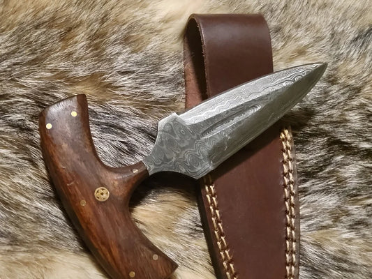 Damascus Steel Push Dagger Knife