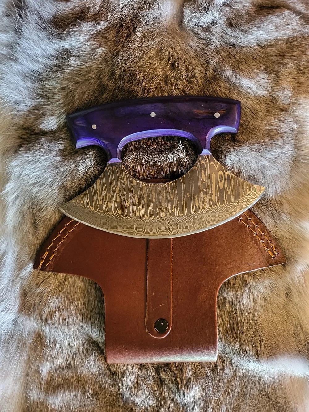 Purple Alaskan Ulu Knife
