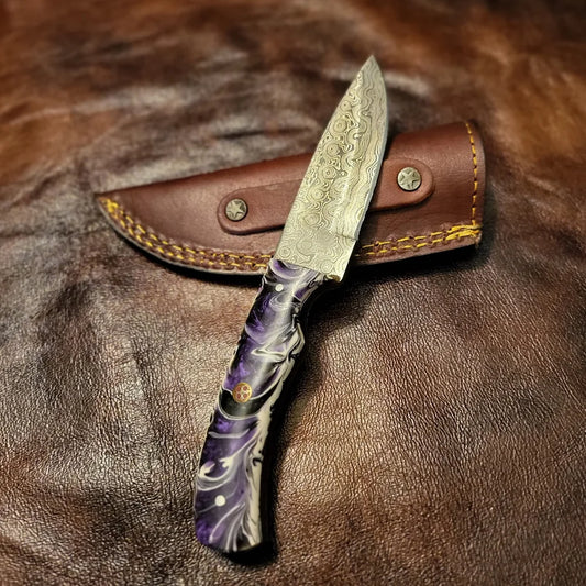 Midnight Prism Damascus Knife