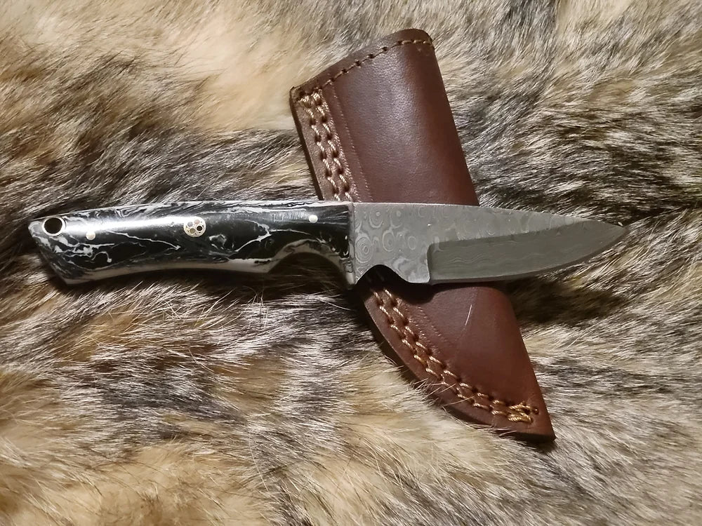 Damascus Steel Dragon Handle Everyday Carry