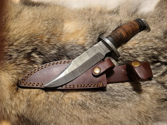 Leather Handle Bowie Knife