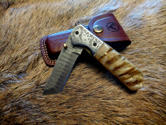 Carved Bone Tanto Folder
