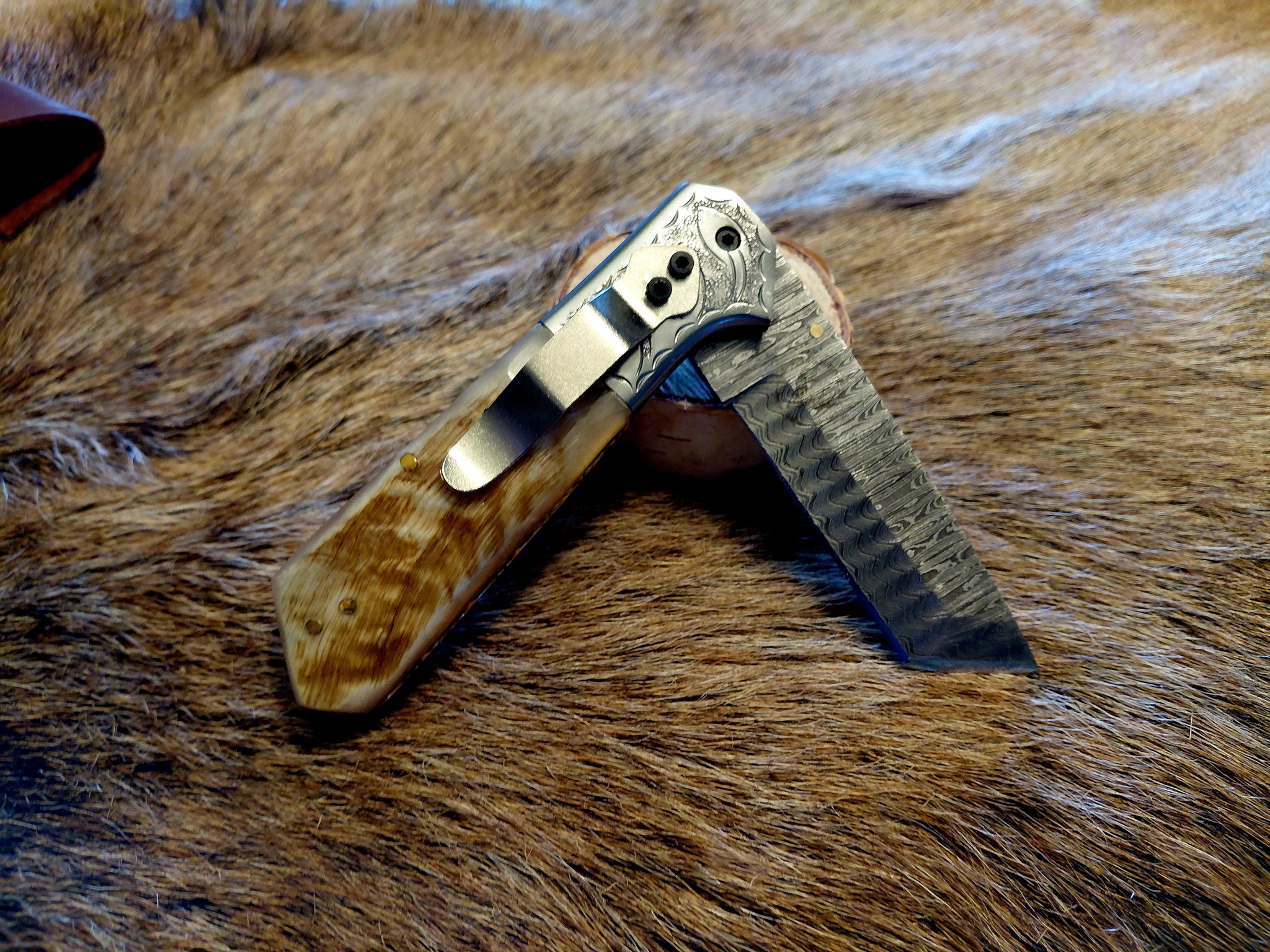 Carved Bone Tanto Folder