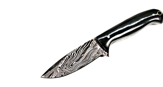 Black Handle Damascus Knife