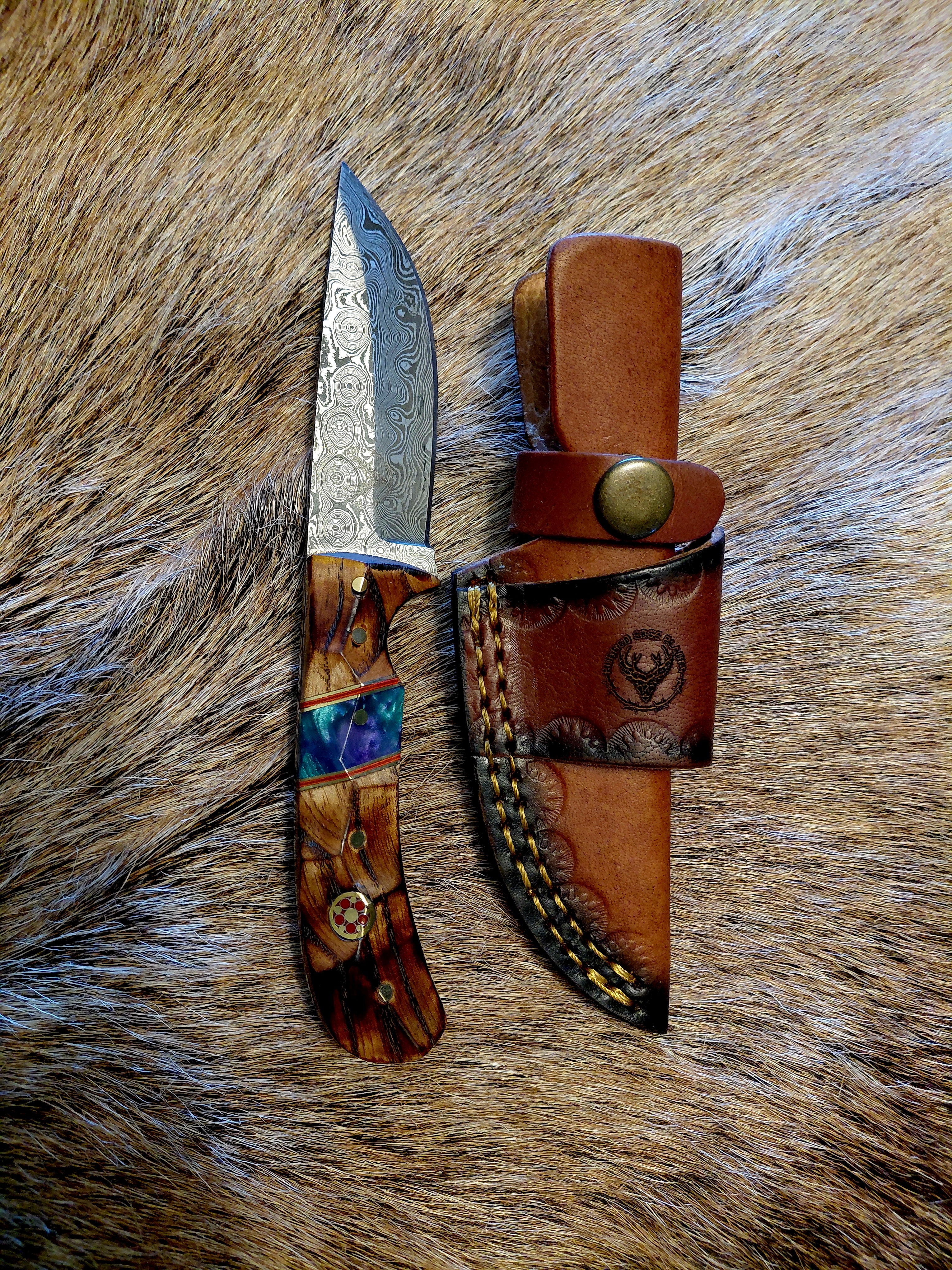 Torched Wood & Resin Hybrid Handle