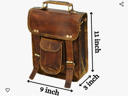 Genuine Leather Messenger Satchel